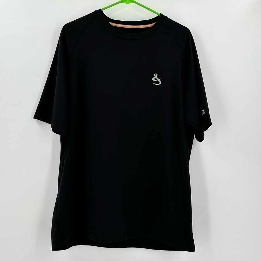 Hook & Tackle Men’s Cool Breeze Black Quick Dry Performance Vented Shirt Large